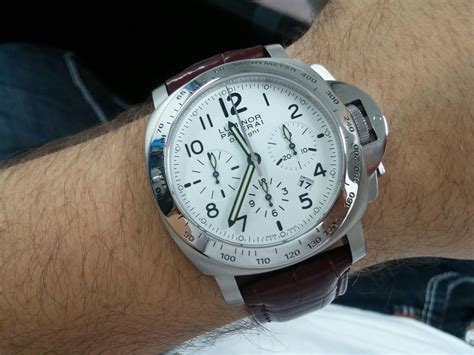 panerai chronograph white dial.